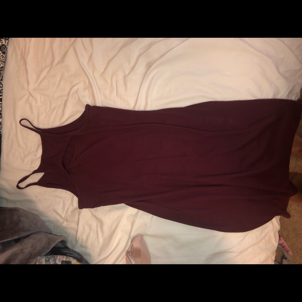 dark red dress